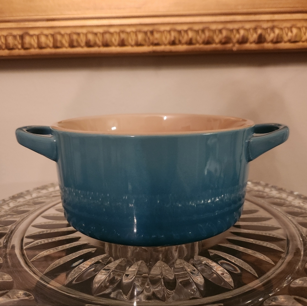 Le Creuset Mini Cocotte Stoneware Bowl | Deep Teal | 18-10 | No Lid | French Kit